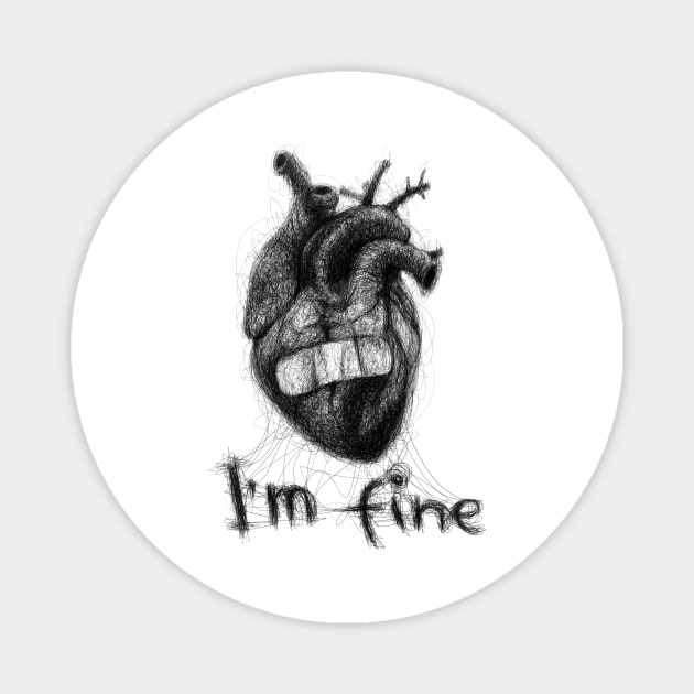 I'm Fine. Scribble Art. Magnet by Gorskiy